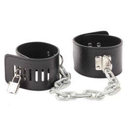Hard Metal Chain Handcuffs Slave BDSM Wrist & Ankle Bondage Cuff Restraints Locking Shackles Erotic Products Sex Toys for Couple