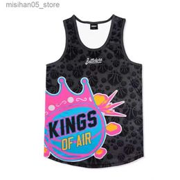Jerseys KINGS sleeveless vest womens vest 3D printing cool lingerie vest summer sports basketball shirt Q240318