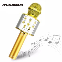 Speakers Bluetooth KTV Wireless Karaoke Handheld Microphone USB Player Mic Speaker Portable Christmas Birthday Home Party HOT WS858