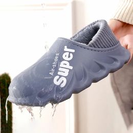 Boots Women Men Winter Warm Slippers Slip On Scuff Clogs EVA Soft Sole Waterproof Slides Short Plush Platform House Shoes Indoor Mules