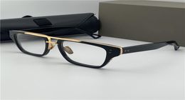 Men Black Gold Square Eyeglasses Frame Clear Lens Optical Special Frames Fashion Sunglasses Eyewear with Box9621721
