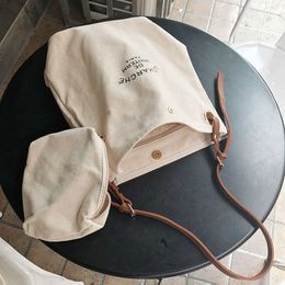South Korea East Gate Spliced Canvas Shoulder Bag Instagram Casual Versatile Crossbody Letter Canvas Bag 240315