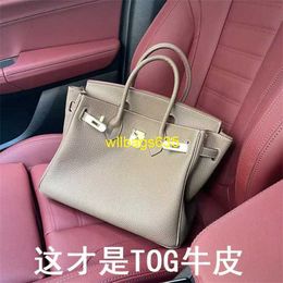Tote Bags Genuine Leather Bk Handbags 2024 New Fashion Fully Handmade Tog Top Layer Cowhide Platinum Bag Large Capacity Commuter Leather Hand have logo HB787Q