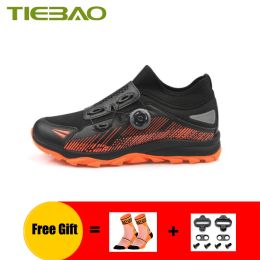 Boots Tiebao Leisure Cycling Shoes for Men Women Mountain Bike Sneakers Breathable Sapatilha Ciclismo Mtb Cleats Riding Flat Shoes