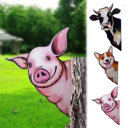 Garden Decorations Metal Animals Cows Dogs Pigs Birds Fences Tree Iron Rust Proof Inserts Outdoor Decoration Gifts