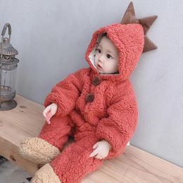 Down Coat Born Infant Bodysuits Unisex Baby Rompers Boys Girls Fleece Hooded Winter Jumpsuit Soft Cute Cartoon Coats