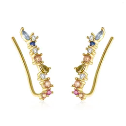 Stud Earrings Luxury 925 Sterling Silver Climbers INS Style Inlaid With Zircon Flower Rattan Earring For Women Jewerly