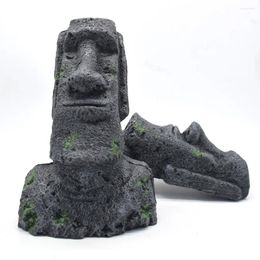 Decorative Figurines Creative World Famous Scenery Building Chile Easter Island Moai Statue Living Room Fishbowl Decoration Craft Artwork