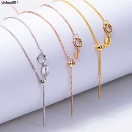 S925 Sterling Silver Chopin Universal Chain for Women Simple Diy Adjustable Needle Style Clavicle Fine Positioning Pearl Piercing