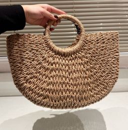 Designer - women's Totes summer portable straw raffia basket Beach seaside and Three sizes