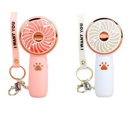 A summer new mini fan cute cartoon portable charging usb handheld student outdoor travel fan