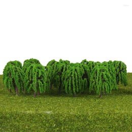 Decorative Flowers Plant Model Tree Greenery Kitchen Landscape Layout Plastic Resin Train Railway Willow 25pcs 3D Decoration Home