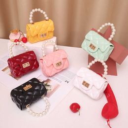 HBP Non-Brand Mini Purses And Handbags Womans Crossbody Small Jelly Bag Kids Ladies Handbags With Pearl Handle