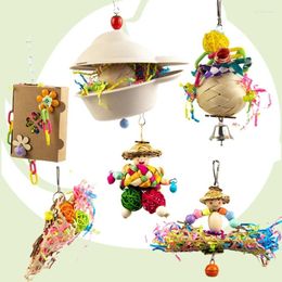 Other Bird Supplies Chewing Paper/ Rattan Toy Small Parrot Hanging Molar For Cage