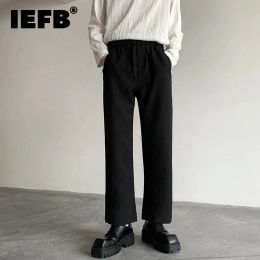 Pants IEFB Trend Men's Suit Pant Elastic Waist Drape Feeling Ruffled Handsome Micro Flared Trousers Fashion Zipper Split Design 9C2846