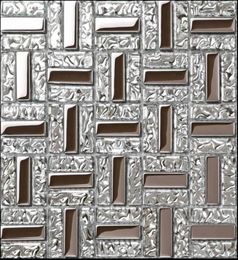 Electroplated silver glass mosaic kitchen wall tile backsplash CGMT1902 bathroom shower tiles67141402975466