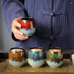 Coffee Pots 80ml Ceramic Kiln Change Espresso Mug Tea Cups Creative Light Luxury Small Latte Cup Beautiful Gift For Dad Or Friend