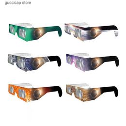 Sunglasses Eclipse Safety Glasses 6/12 Pcs Solar Energy Eclipse Glasses UV Light Blocking for Safe Viewing of Color Sun Images Printing Paper Y240318