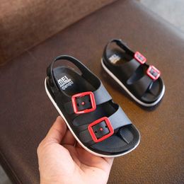 HBP Non-Brand Factory cheap buckle strap baby children flat sandals kids outdoor beach sandals shoes for boys girls