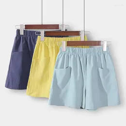 Women's Shorts Cotton Linen Sports Summer Solid High Waist Black Ladies Fashion Loose Casual Basic Short Pants