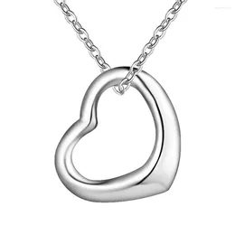 Pendant Necklaces Special Female Fashion Silver Plated Cute Women Heart Lover Lady Charms Jewellery P063