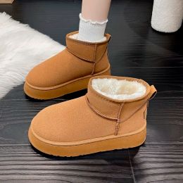 Boots Pallene Winter Fur Boots Women Thick Sole Mini Snow Boots Short Plush Boots Natural Wool Ankle Boots Home Fashion Fur Cosy Shoes