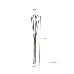 Spring-shaped hanging Kitchen Tool Gold Stainless Steel Mini Whisk Beating Eggs Wire Whisking Mixing Sauces Blending Ingredient