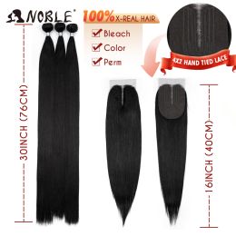 Weave Weave NOBLE Straight Hair Bundles With Closure 4X2 Closure With Bundles Hair 30 Inch In Pack Closure For Women