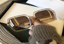 Sunglasses High Quality Brand Design Women Glasses Lady Square Sunglass Woman Gradient Pink Blue Lens Men Eyeglasses4025170