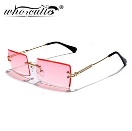 Trendy Rectangle Rimless Sunglasses Women 2020 Brand Design Metal Frame 90s Ocean Lens Frameless Sun Glasses Shades Female S2985181853