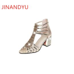 Sandals Size 41 High Heel Shoes for Women Gladiator Sandals Crystal Silver Gold Heels for Party Ladies Shoes with Heels Wedding Dress
