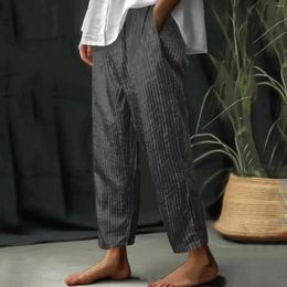 Women's Pants Retro High Waist Trousers For Woman Striped Casual Drawstring Thin Streetwear Slacks Summer Ladies