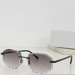 Sunglasses 50144U Polygon Rimless Ladies Brand Designer Alloy Uv400 Men France Style Frameless Cut Eyeglasses With Case