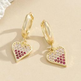 Dangle Earrings Classic Heart Charms Elegant Shiny Full Rhinestone Crystal Drop Earring Cute Bride Wedding Ear Accessories Jewelry