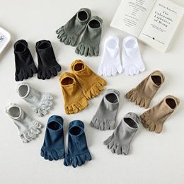 Men's Socks Five Fingers Personality Simple Solid Color Light Mouth Breathable Everything Casual Spring And Summer Toe