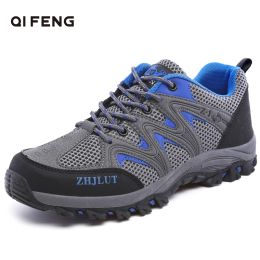 Shoes Men Women Outdoor Sports Mesh Upper Breathable Hiking Shoes, Spring Summer Wear Resisting Trekking Footwear, Rock Climbing Shoes