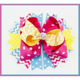 Card New Wave Dot Fabric Bow Clip Popular Children's Hair Accessories