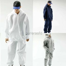 Men's Hoodies Sweatshirts 1/6 Soldier Sport Hoodie Sweater Fashion Loose Pants Trousers Clothes Set 12 Strong Action Figure Model 24318