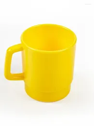 Mugs PP Plastic Mug Solid Colour Stacked Coffee Cup Beverage Simple Drinking Large Capacity