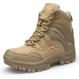 Fitness Shoes TRILEINO Brand Men Military Boots Outdoor Hiking Non-slip Rubber Tactical Desert Combat Army Work Sneakers