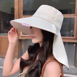 Wide Brim Hats Summer Outdoor Sunscreen Sun Hat UV Protection Women's Korean Version Fashion Big Eaf Shawl Fisherman Trend