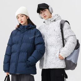 Mens Designer Down Jackets North Winter Parka Womens Carta Impressão Homens Parkas Casais de Inverno Roupas Casal Thickface Jaqueta Quente Casacos Grossos Quentes