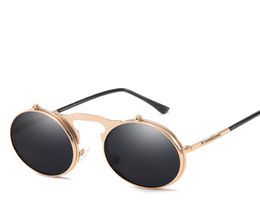1pcs High quality Brand Designer Sunglasses Fashion Men Women UV Protection Retro Flip Polarizer Eyewear Vintage Sun glasses with 3539498