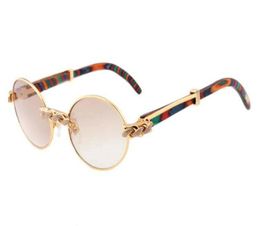 2018 new retro fashion round diamond sunglasses 7550178 natural peacock Colour wood luxury luxury sunglasses glasses size 55 575159097