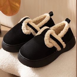 Boots Bebealy Winter Fur Plush Snow Boots For Women New Fashion Warm Fuzzy Furry Cotton Fluffy Boots Indoor Soft Suede House Slippers