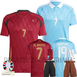 Camisetas Kids Belgium 2024 Euro Cup National Team Soccer Jersey Home Away DE BRUYNE LUKAKU DOKU Football Shirts Kids Kit Set CARRASCO TIELEMANS BAKAYOKO TROSSARD