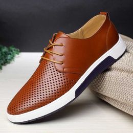 HBP Non-Brand 37-48# perforation official business shoes casual skaters flats designers men leather formal dress shoes