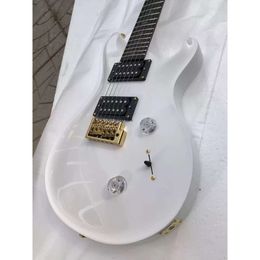 White Strings Electric Guitar Frets Inlays Birds Gold Hardware Top Quality
