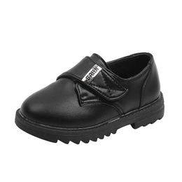 HBP Non-Brand YONGGE Student Flats Kids Performance Shoes Boys Light Weight Kids Black School Shoes Student Leather Dress Shoes For Girl