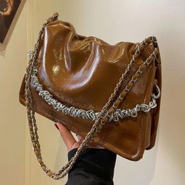 Evening Bags HAEX Vintage Women 2024 Concise Chains Ladies Underarm Shoulder Daily Commute Wrinkled Bolso Mujer Shoppers